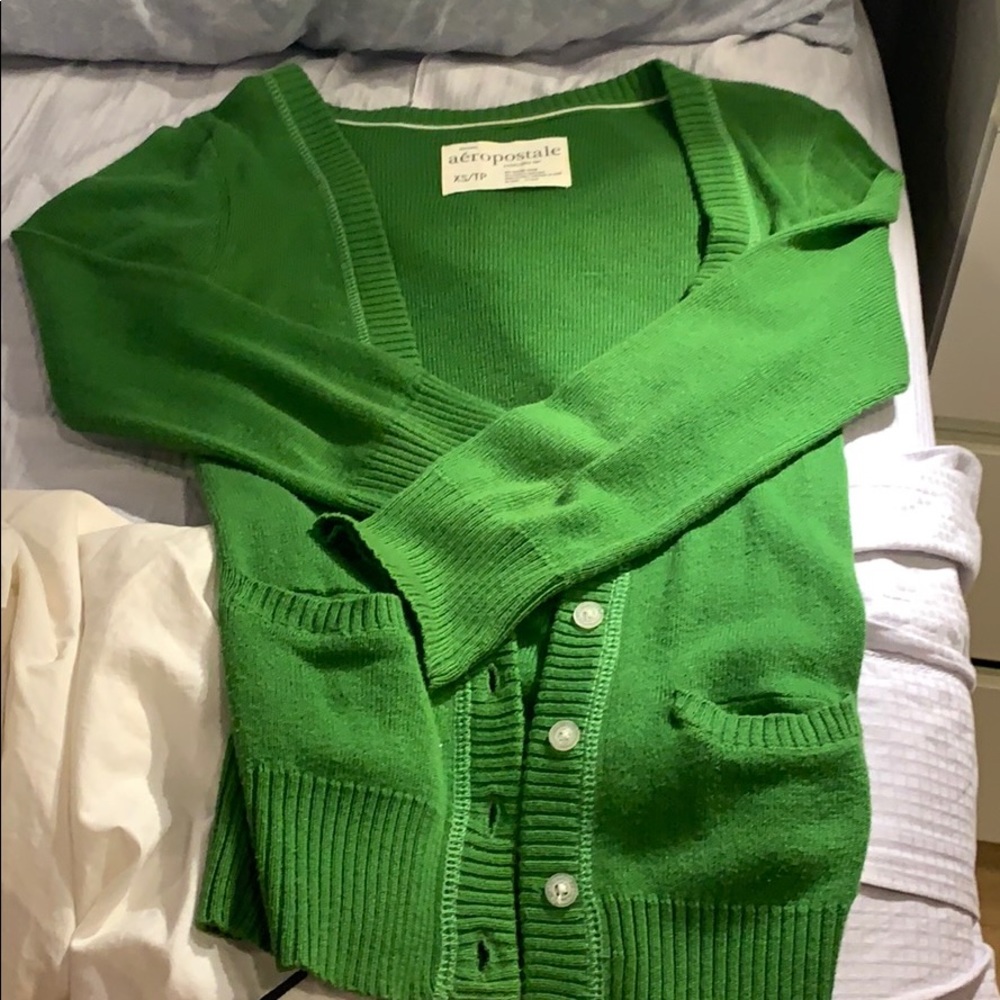 aeropostale green cardigan